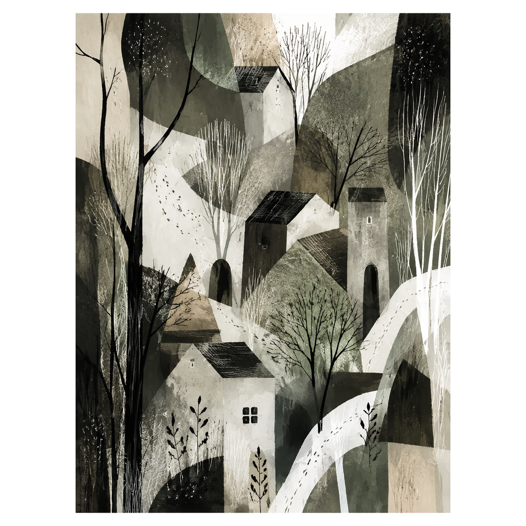 40% OFF Nordic Village Art Print | A2 & 50×70 cm Poster