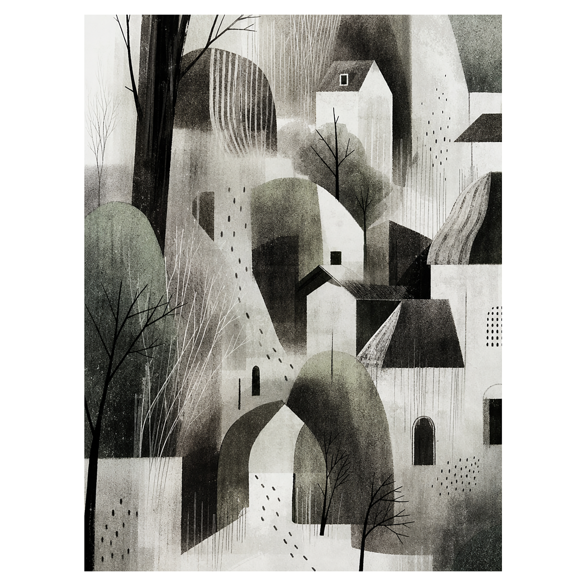 40% OFF Labyrinth Village Art Print | A2 & 50×70 cm Poster