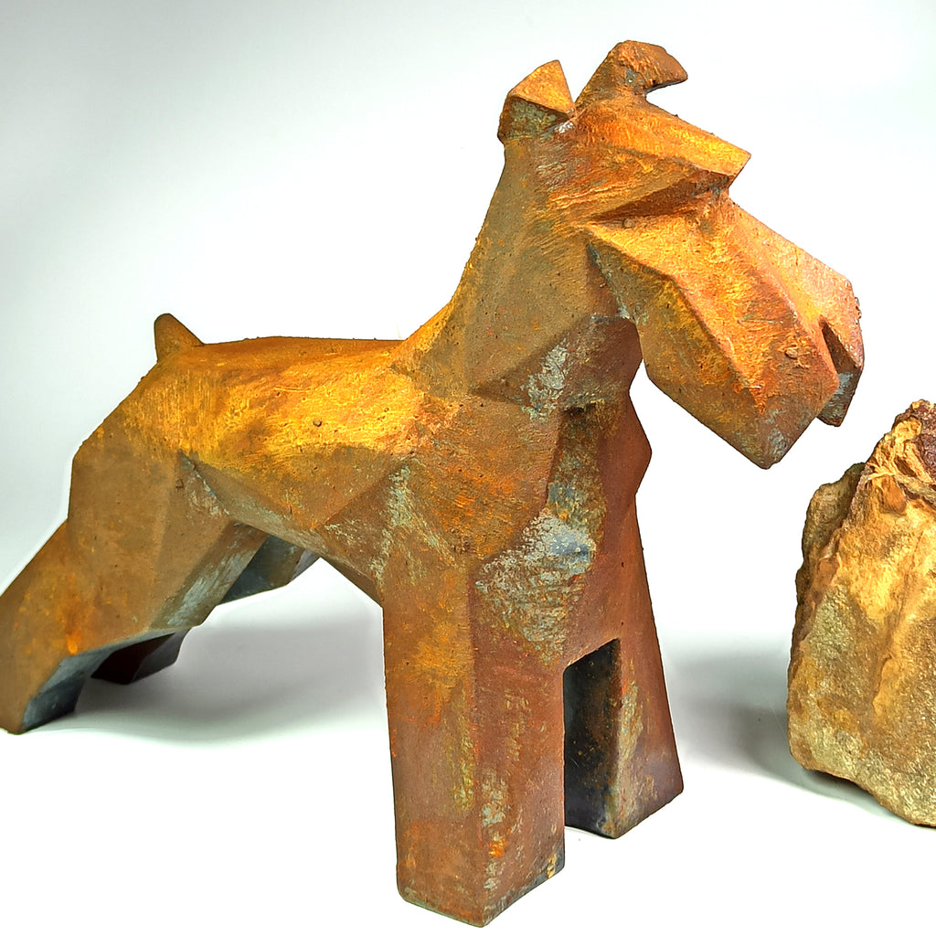 40% OFF Iron Rust Schnauzer — Geometric Sculpture
