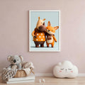 40% OFF Rhino & Fox Autumn Friends Art Print | Children's Room Decor | A2 & 50×70 cm Poster