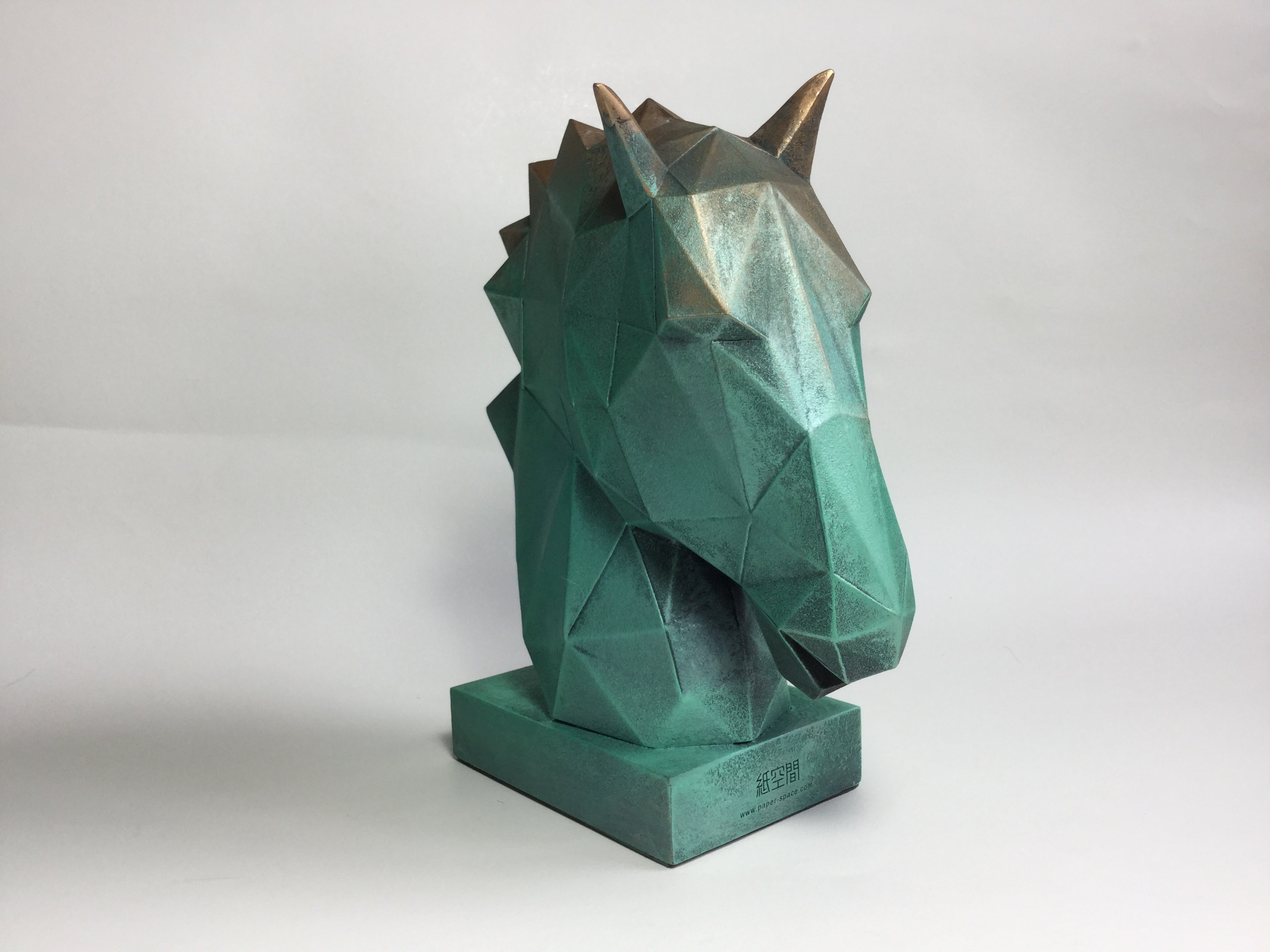 40% OFF Verdigris Horse Head — Geometric Sculpture
