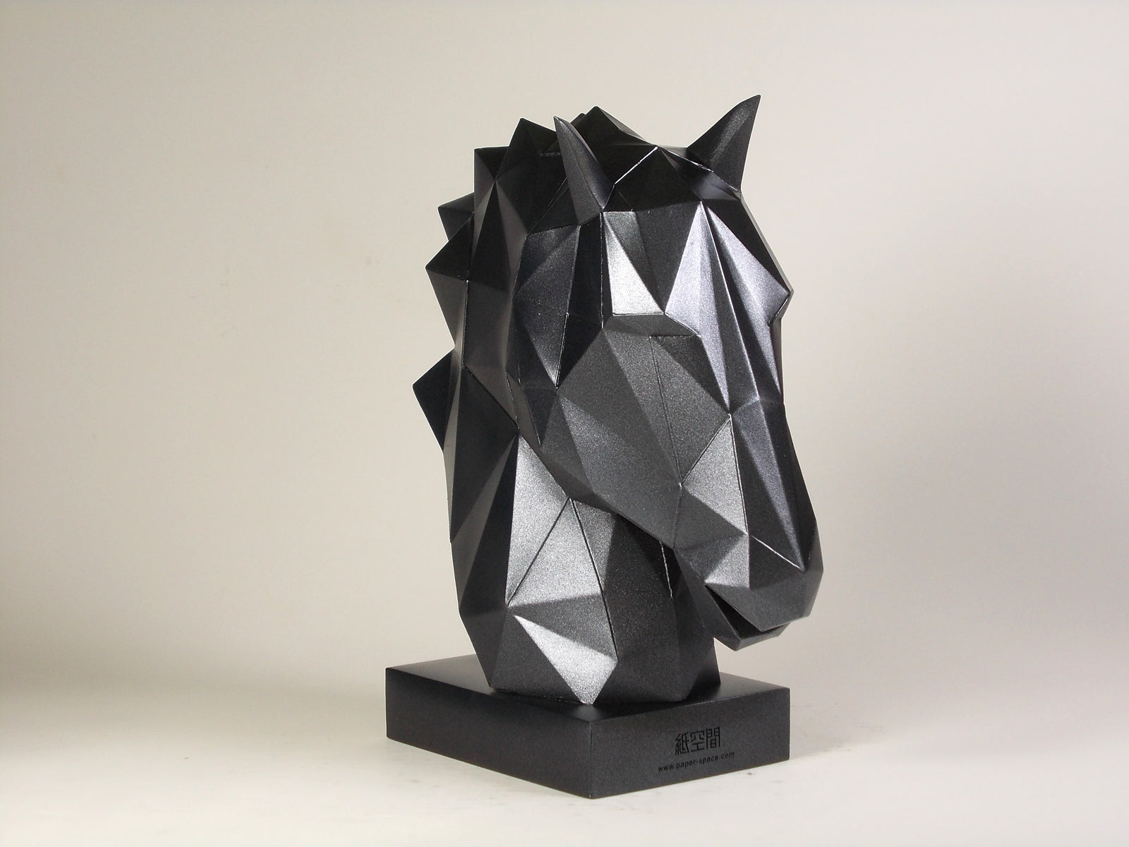 40% OFF Matte Black Horse Head — Geometric Sculpture