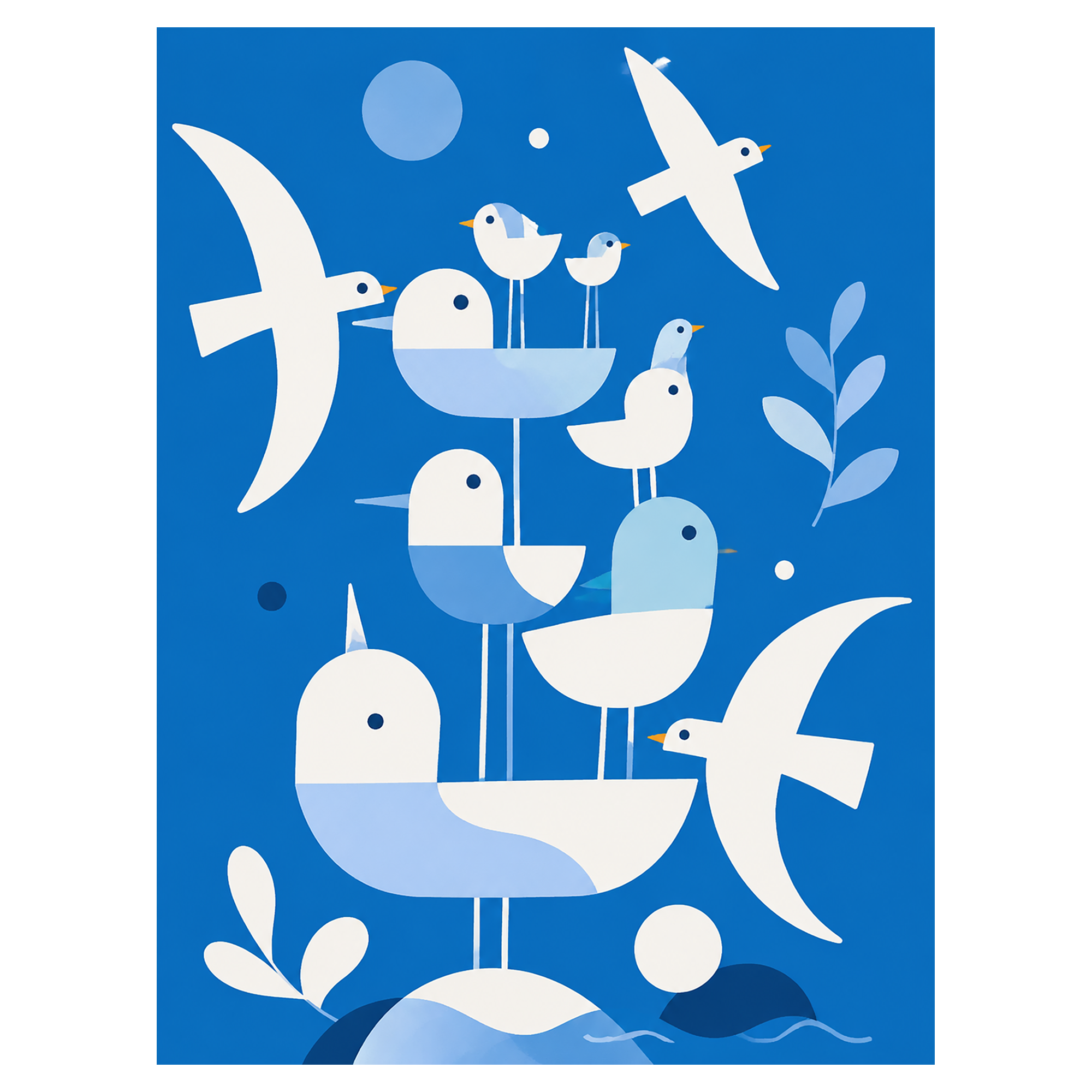 40% OFF Blue Flock Abstract — Canvas Print