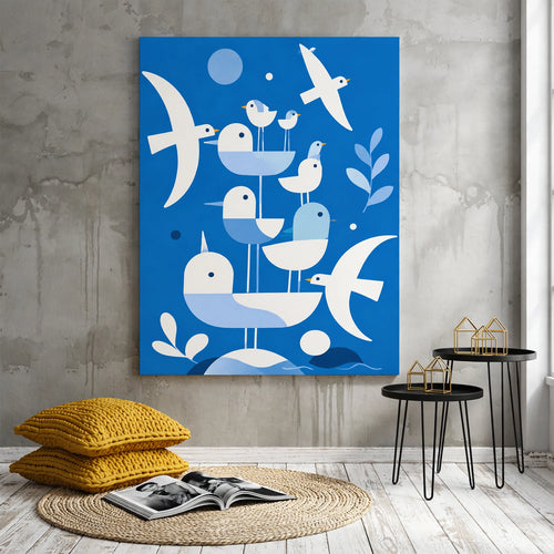 40% OFF Blue Flock Abstract — Canvas Print