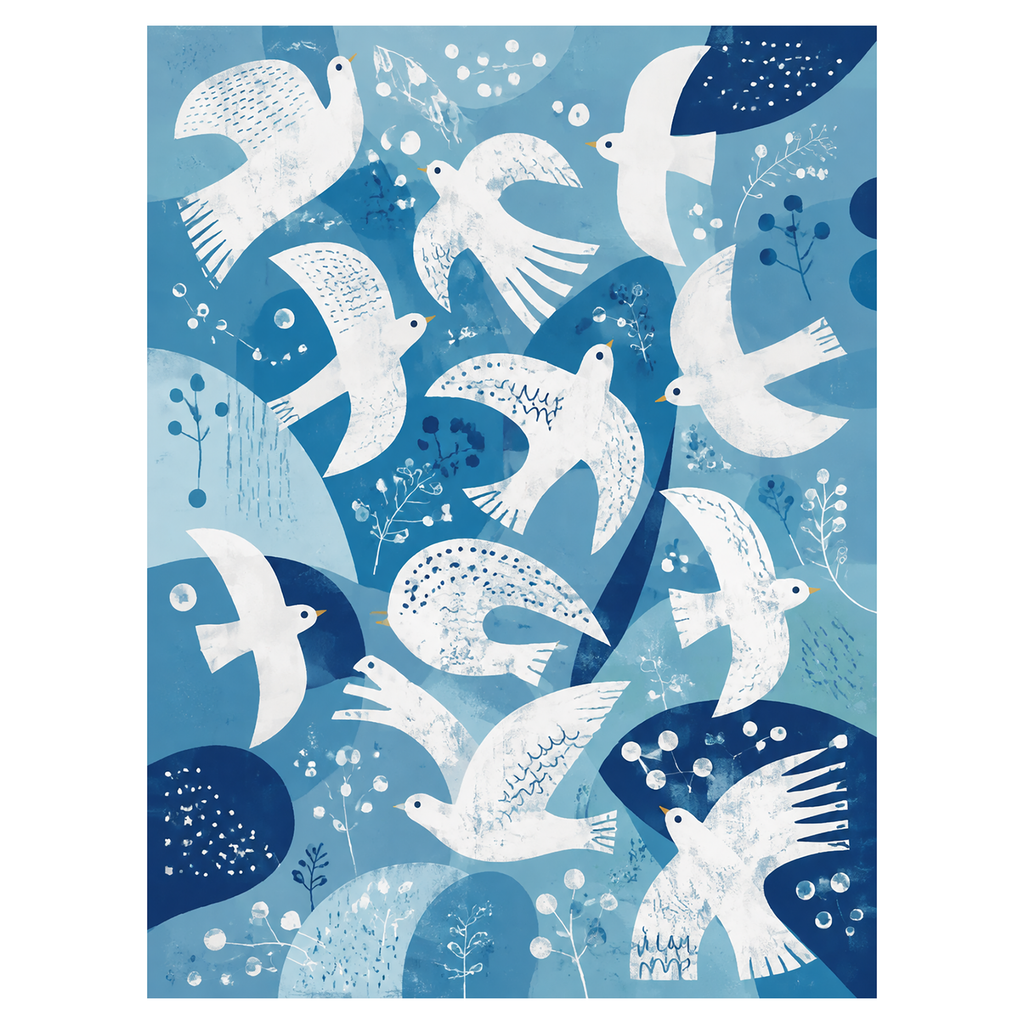 40% OFF Garden Birds Abstract — Canvas Print