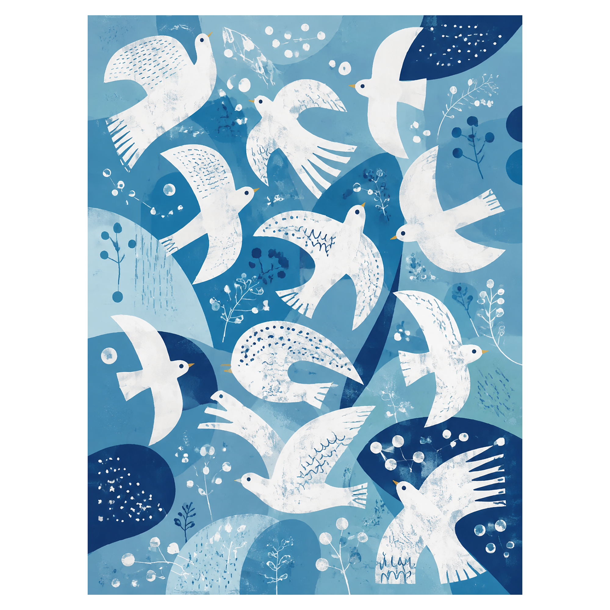 40% OFF Garden Birds Abstract — Canvas Print