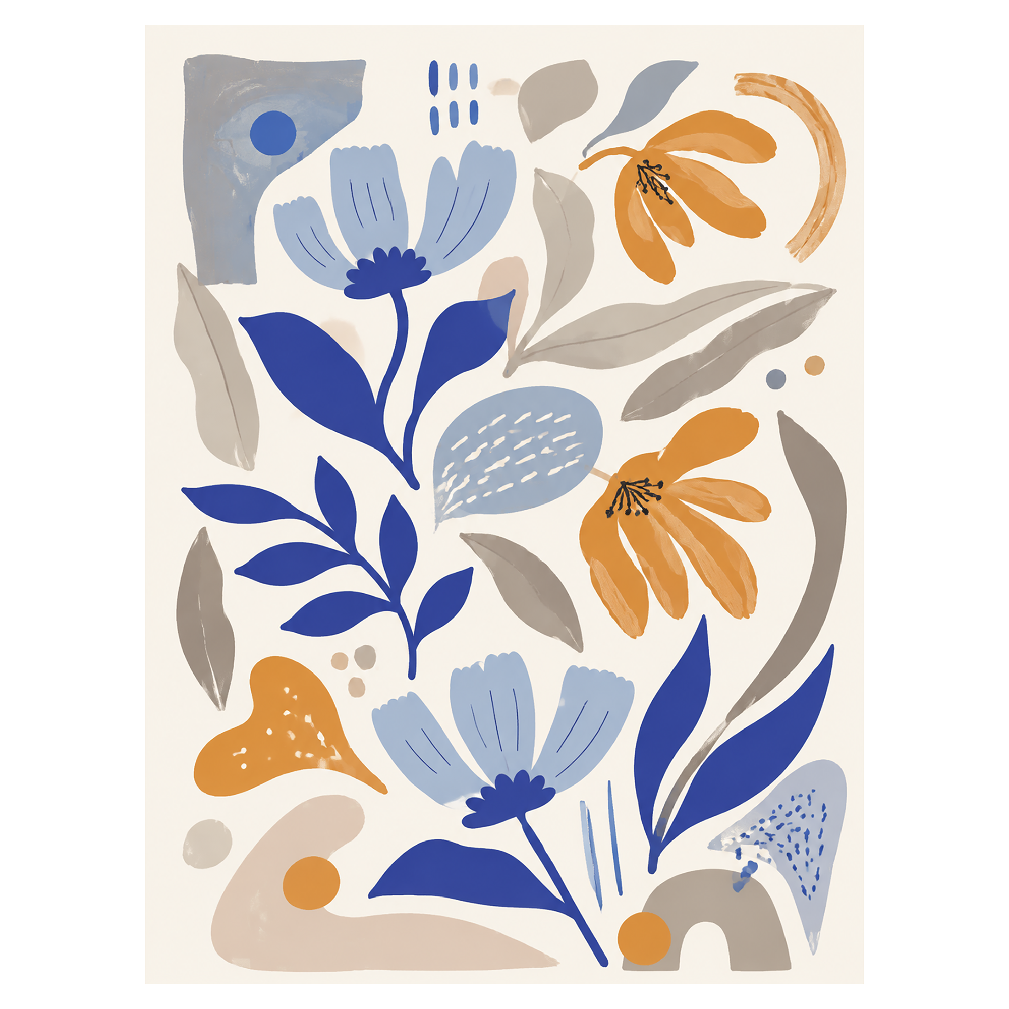 40% OFF Blue Poppy Garden Art Print | A2 & 50×70 cm Poster