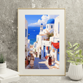 40% OFF Santorini Street Scene Art Print | Landscape & Still Life | A2 & 50×70 cm Poster