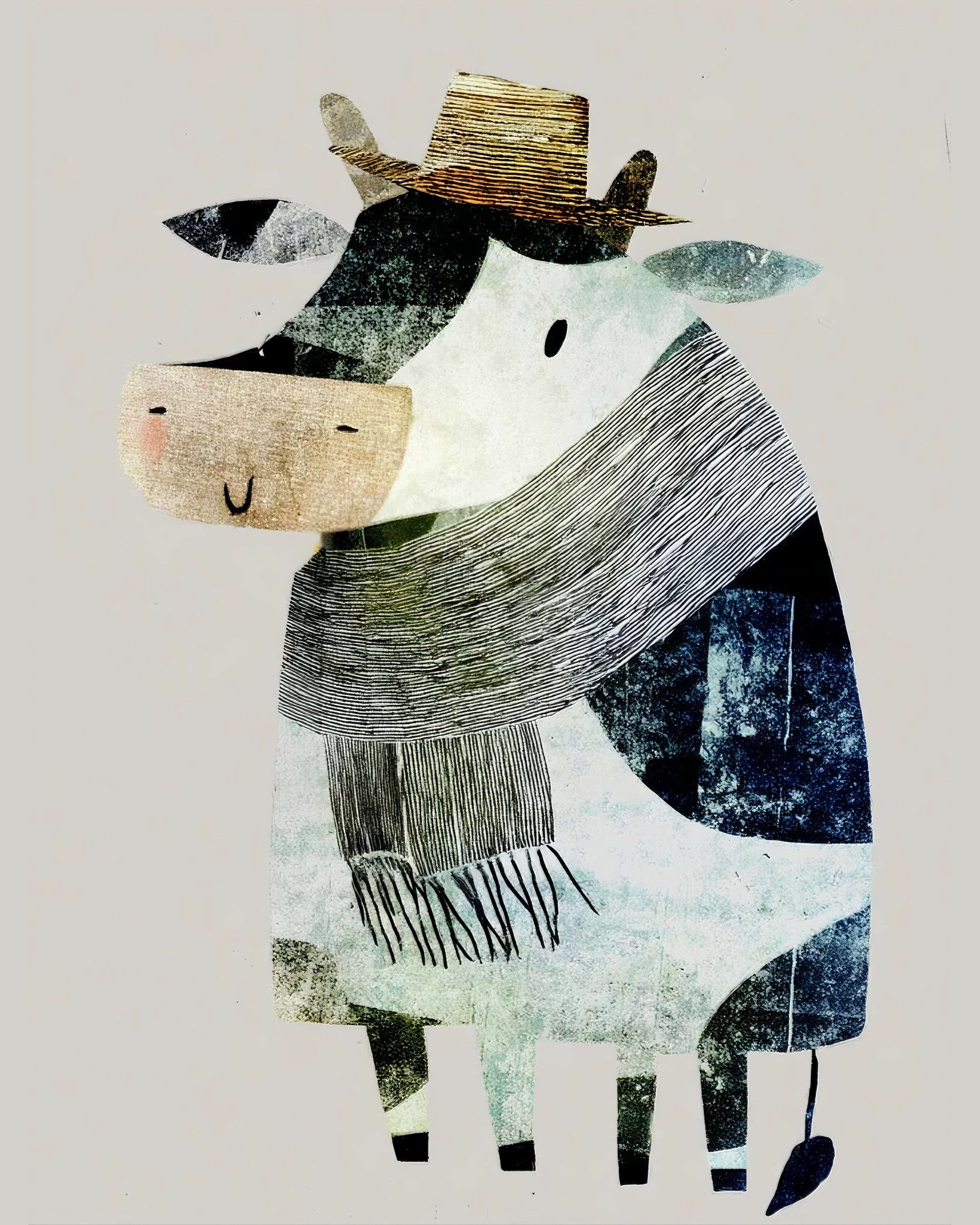 40% OFF Dapper Cow Art Print | Wild & Whimsical | A2 & 50×70 cm Poster