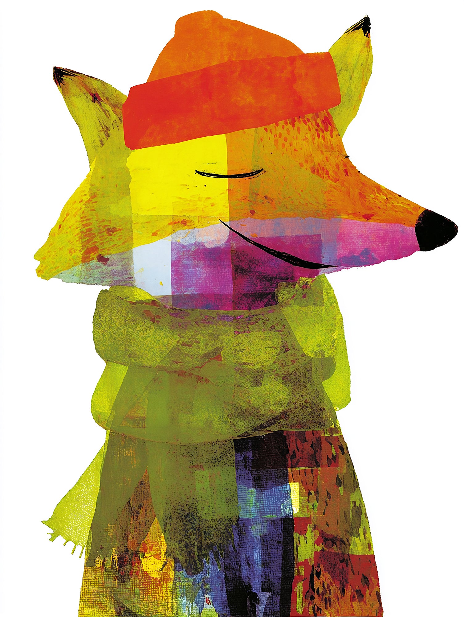 40% OFF Colourful Fox Art Print | Children's Room Decor | A2 & 50×70 cm Poster