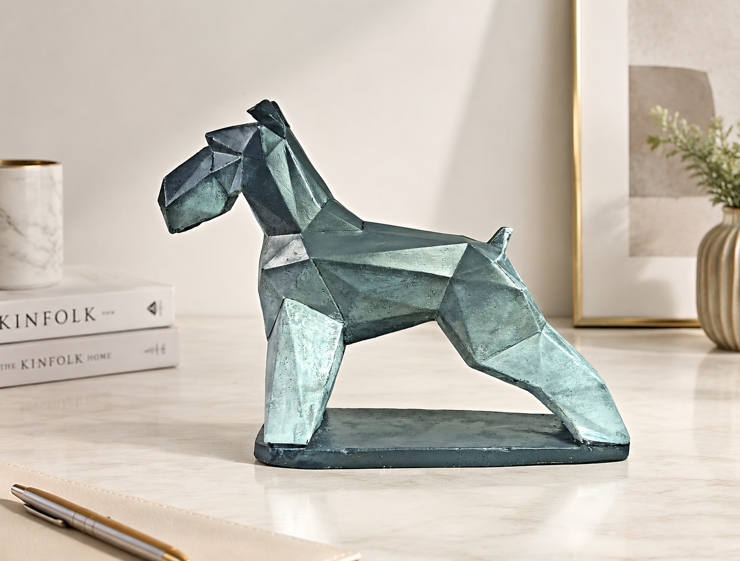 40% OFF Grey White Schnauzer — Geometric Sculpture