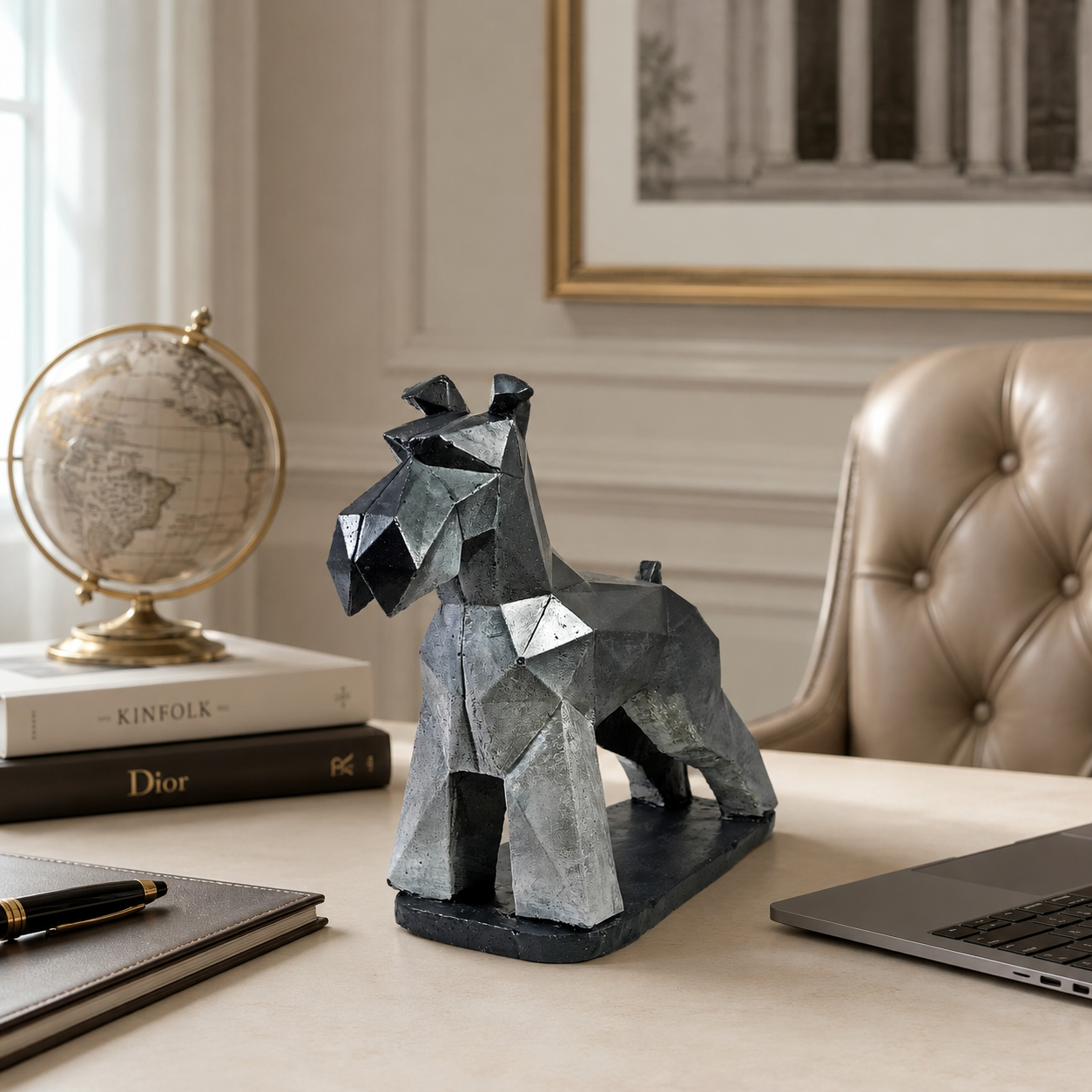 40% OFF Grey White Schnauzer — Geometric Sculpture