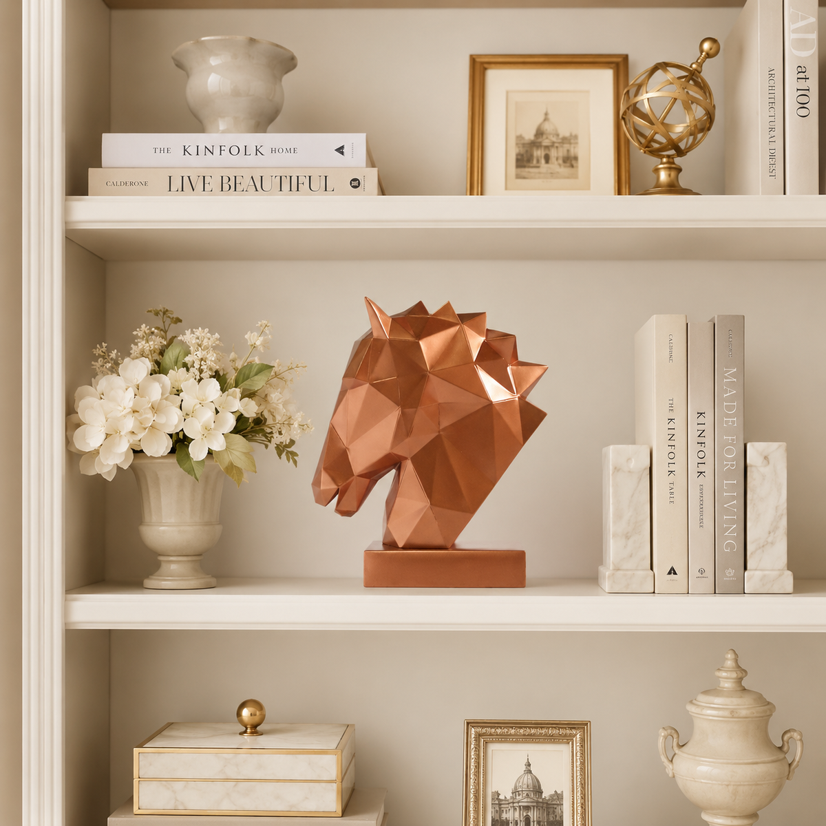 40% OFF Copper Horse Head — Geometric Sculpture
