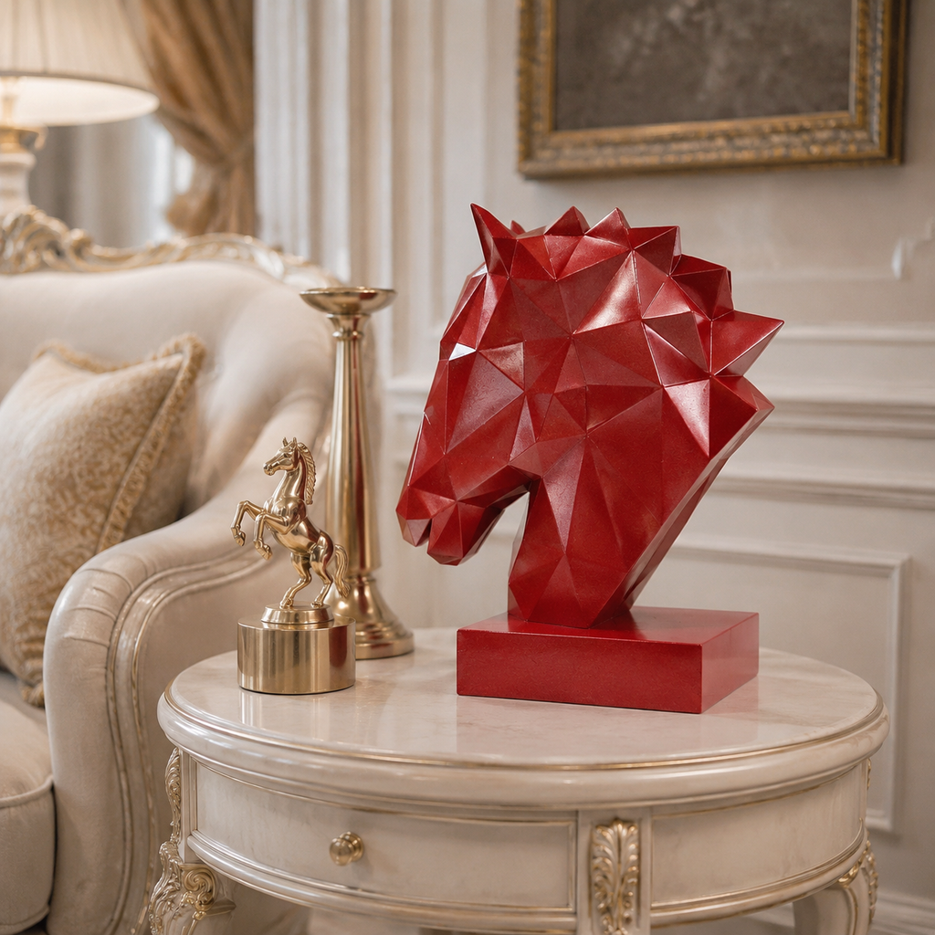 40% OFF True Red Horse Head — Geometric Sculpture