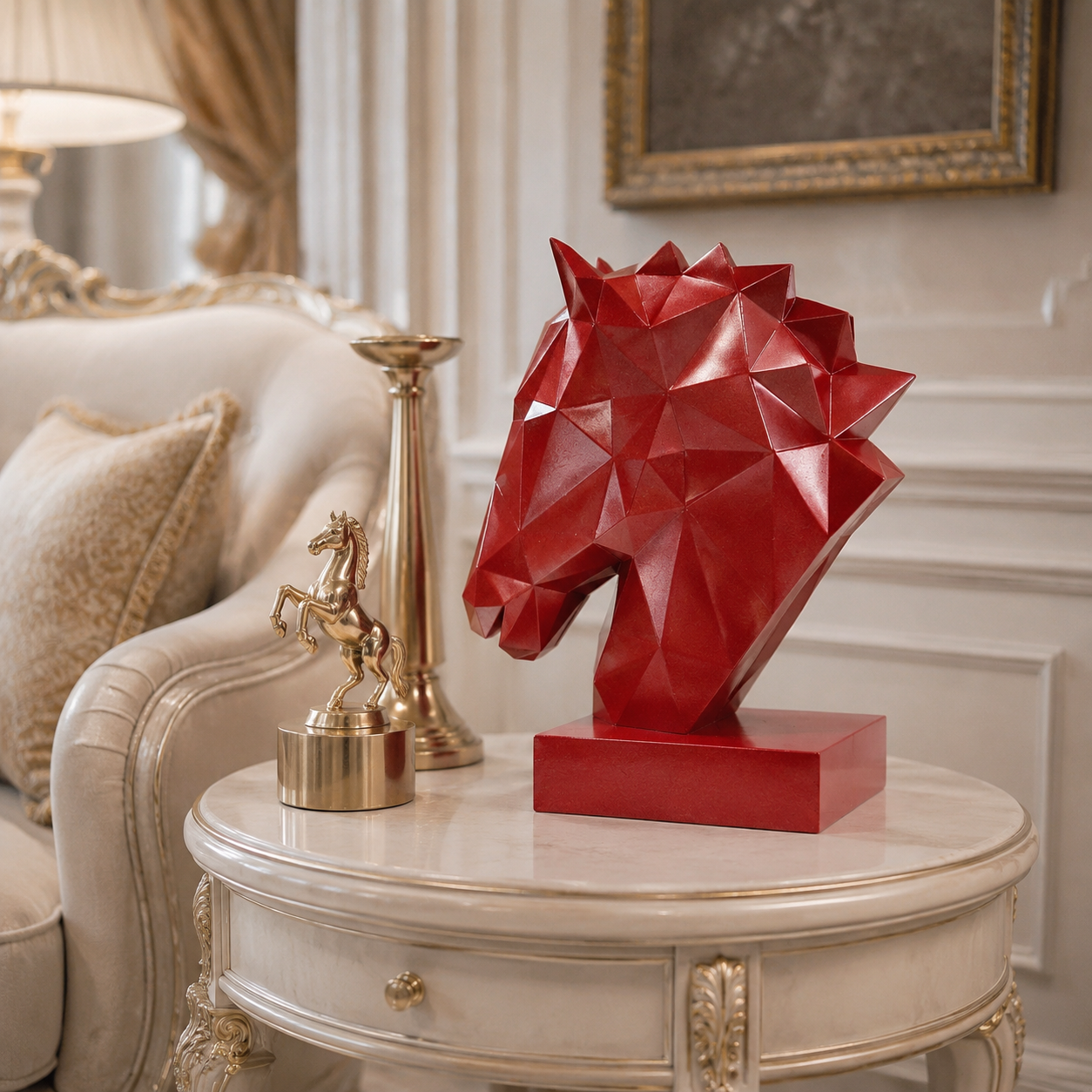 40% OFF True Red Horse Head — Geometric Sculpture
