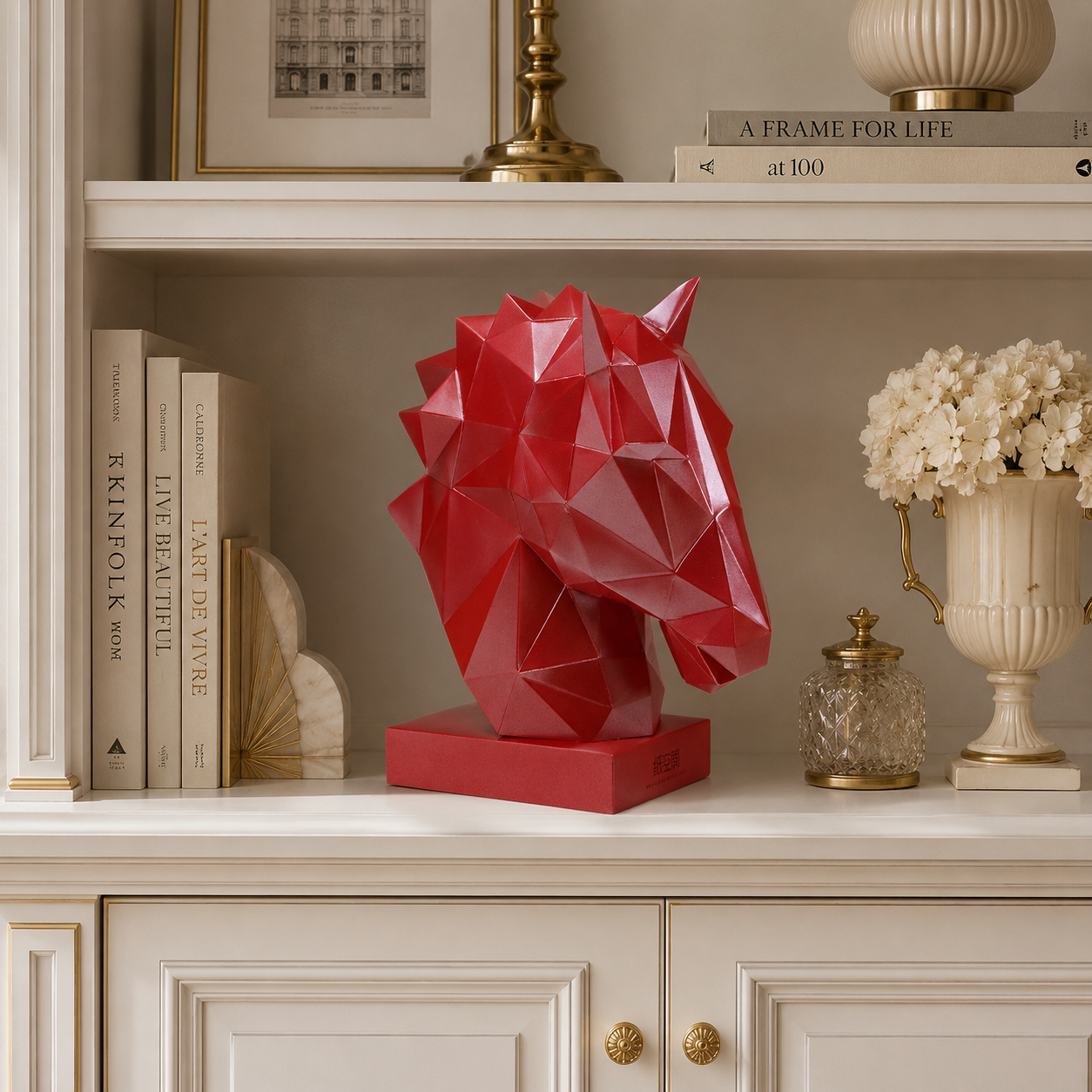 40% OFF True Red Horse Head — Geometric Sculpture