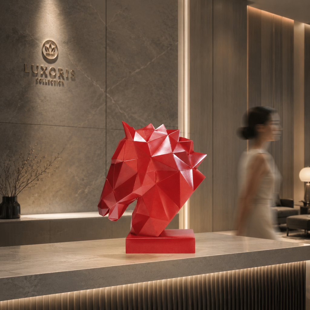 40% OFF True Red Horse Head — Geometric Sculpture