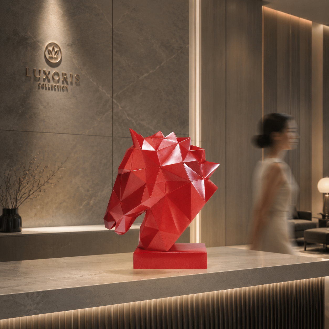 40% OFF True Red Horse Head — Geometric Sculpture