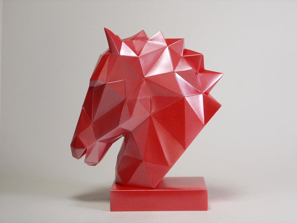40% OFF True Red Horse Head — Geometric Sculpture