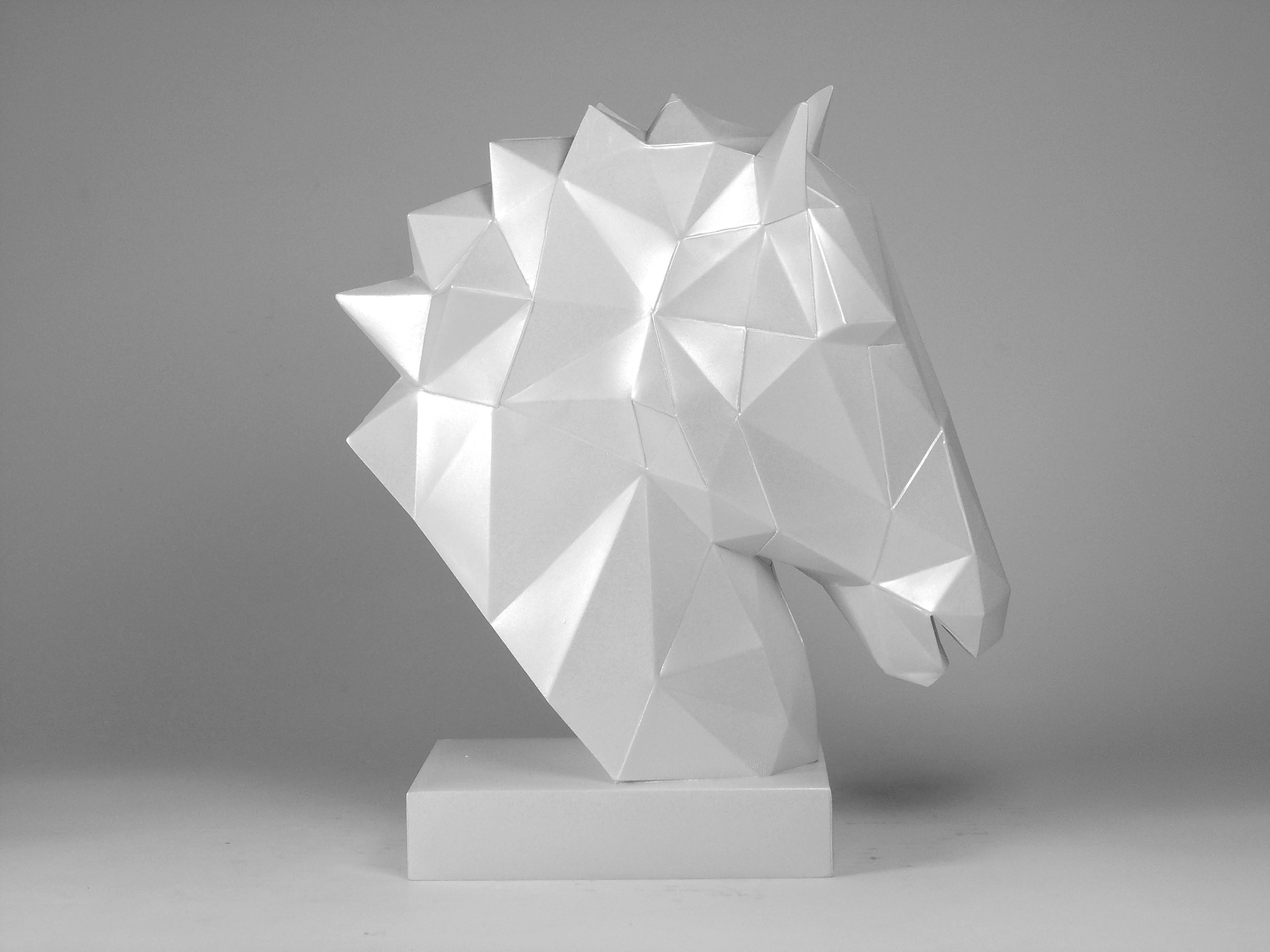 40% OFF Pearl White Horse Head — Geometric Sculpture