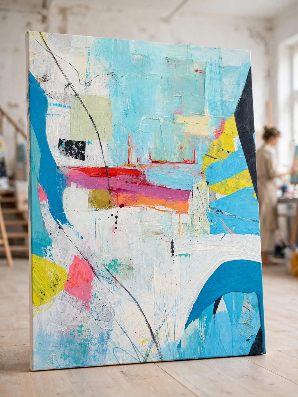40% OFF Aqua Burst Abstract — Digital Download