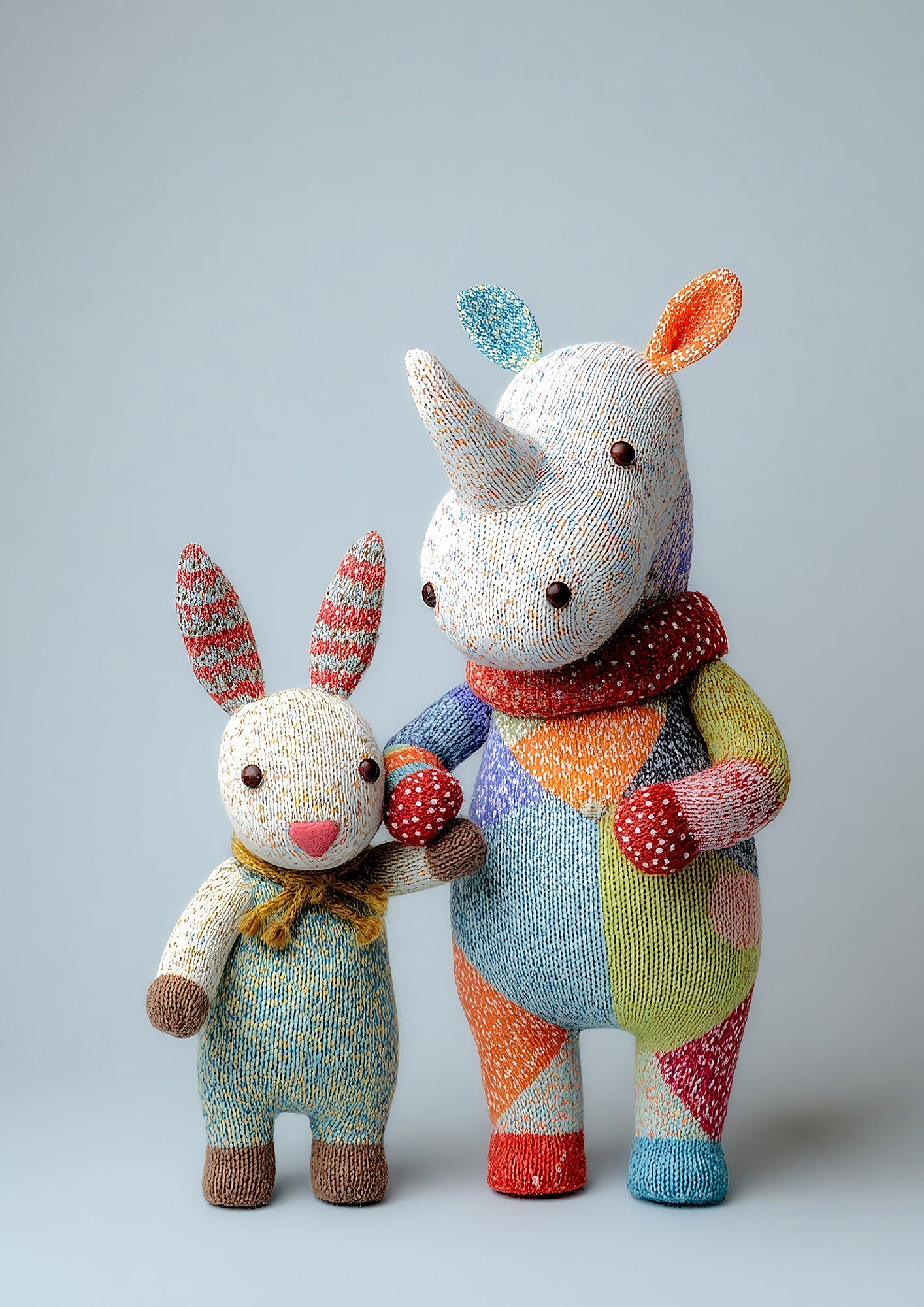 40% OFF Rhino & Bunny Best Friends Art Print | Children's Room Decor | A2 & 50×70 cm Poster
