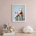 40% OFF Rhino & Bunny Best Friends Art Print | Children's Room Decor | A2 & 50×70 cm Poster
