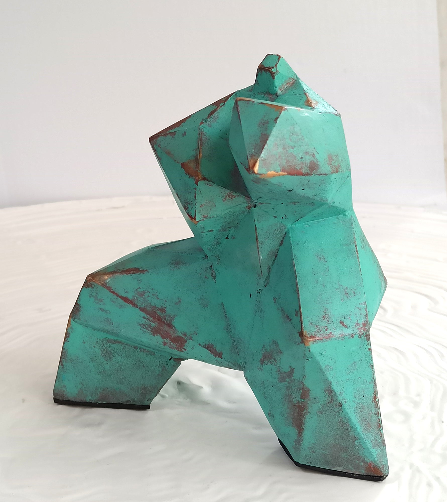 40% OFF Turquoise Patina Tai Chi Figure — Geometric Sculpture