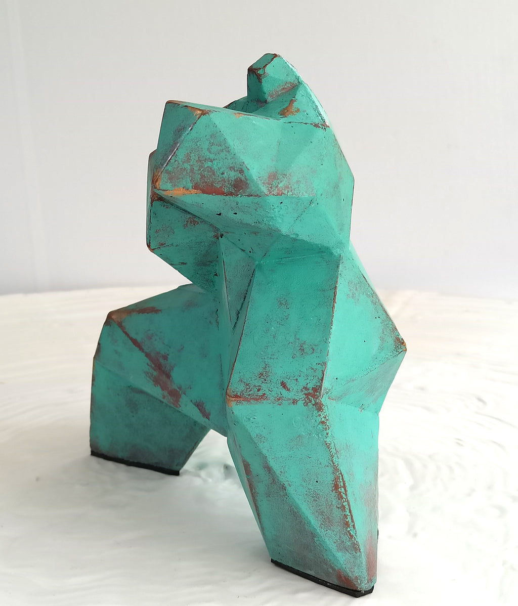 40% OFF Turquoise Patina Tai Chi Figure — Geometric Sculpture