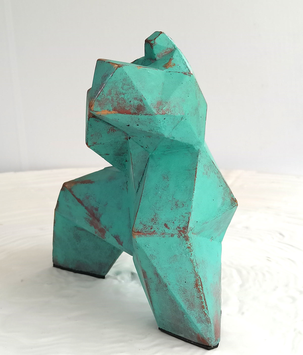 40% OFF Turquoise Patina Tai Chi Figure — Geometric Sculpture