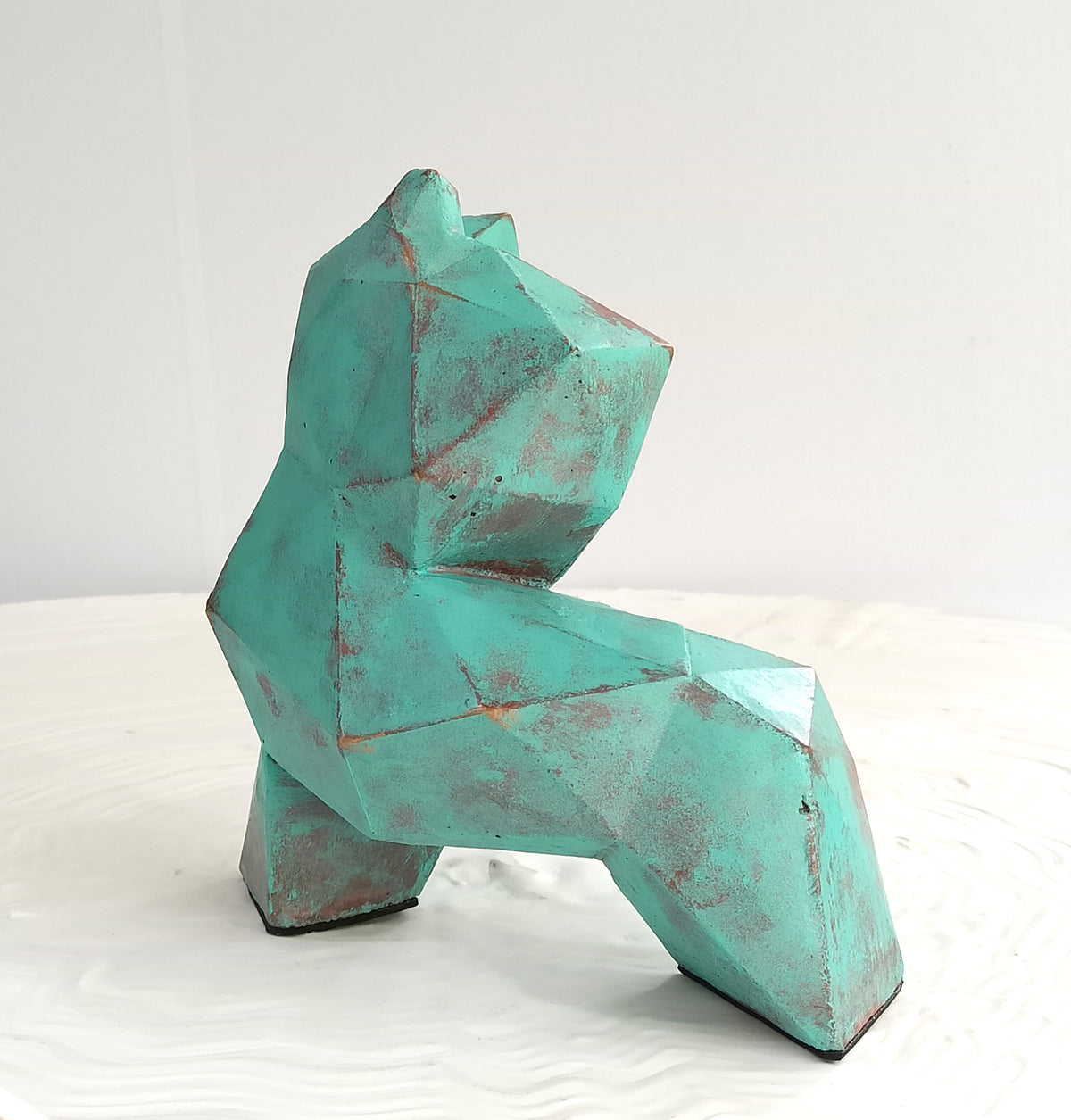 40% OFF Turquoise Patina Tai Chi Figure — Geometric Sculpture