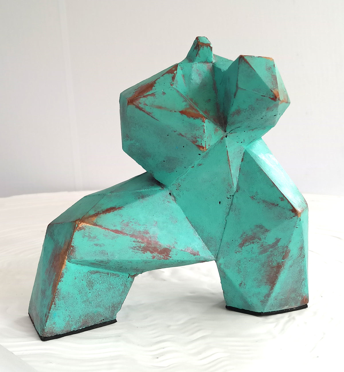40% OFF Turquoise Patina Tai Chi Figure — Geometric Sculpture