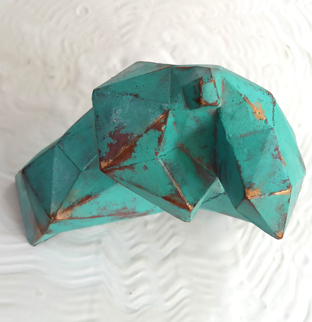 40% OFF Turquoise Patina Tai Chi Figure — Geometric Sculpture