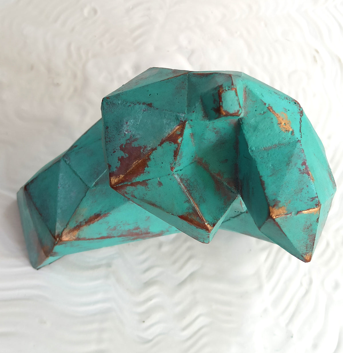 40% OFF Turquoise Patina Tai Chi Figure — Geometric Sculpture