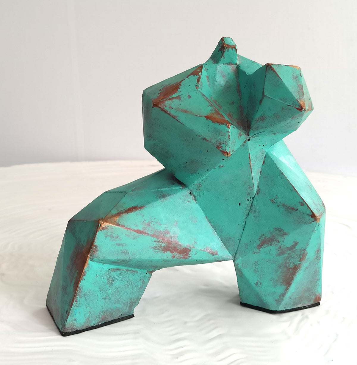 40% OFF Turquoise Patina Tai Chi Figure — Geometric Sculpture