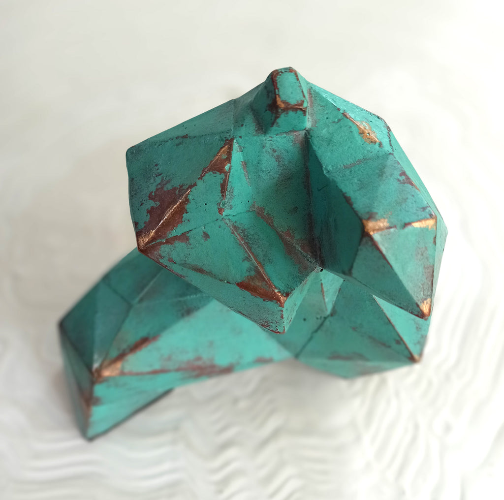 40% OFF Turquoise Patina Tai Chi Figure — Geometric Sculpture