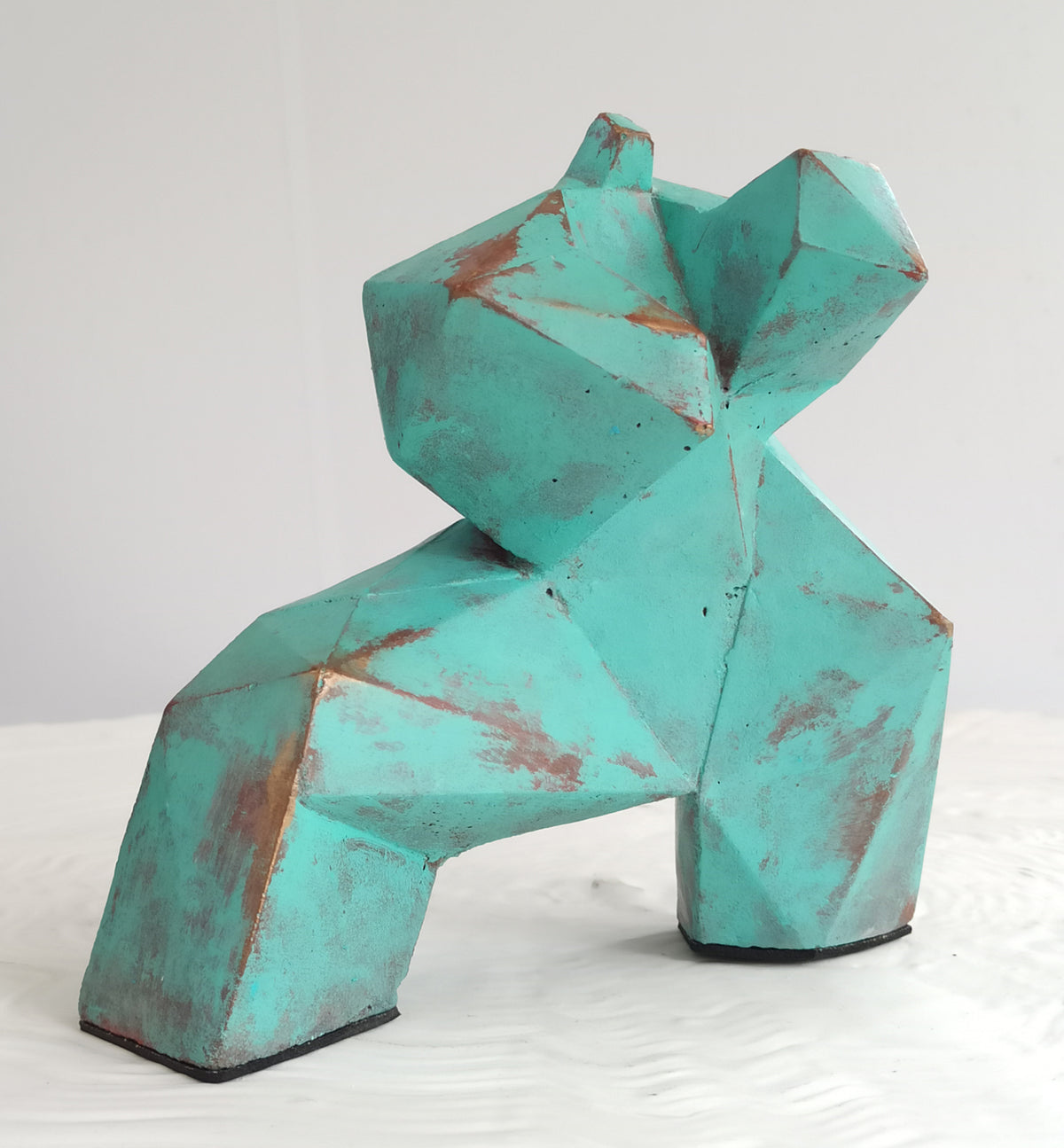 40% OFF Turquoise Patina Tai Chi Figure — Geometric Sculpture