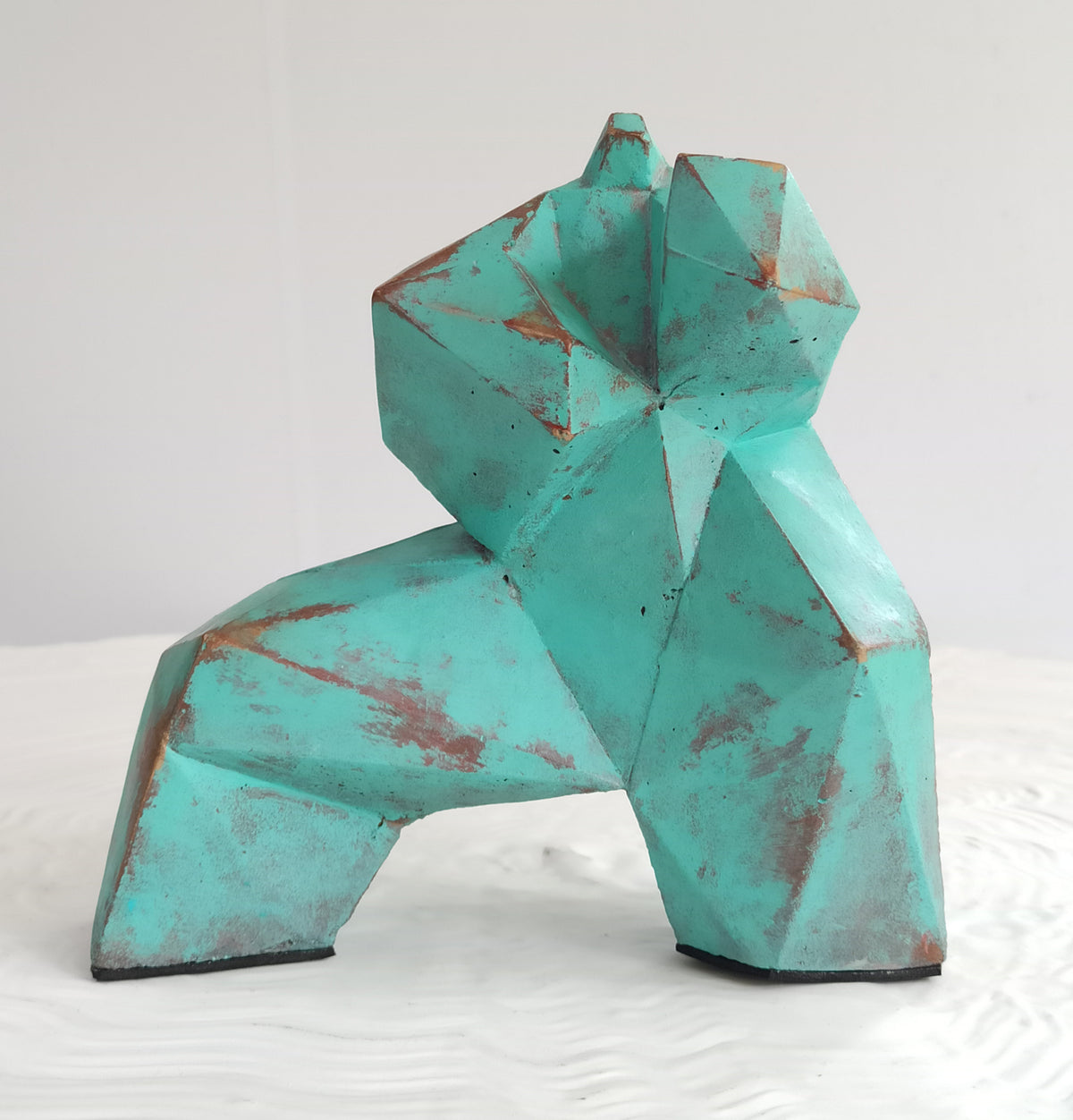 40% OFF Turquoise Patina Tai Chi Figure — Geometric Sculpture