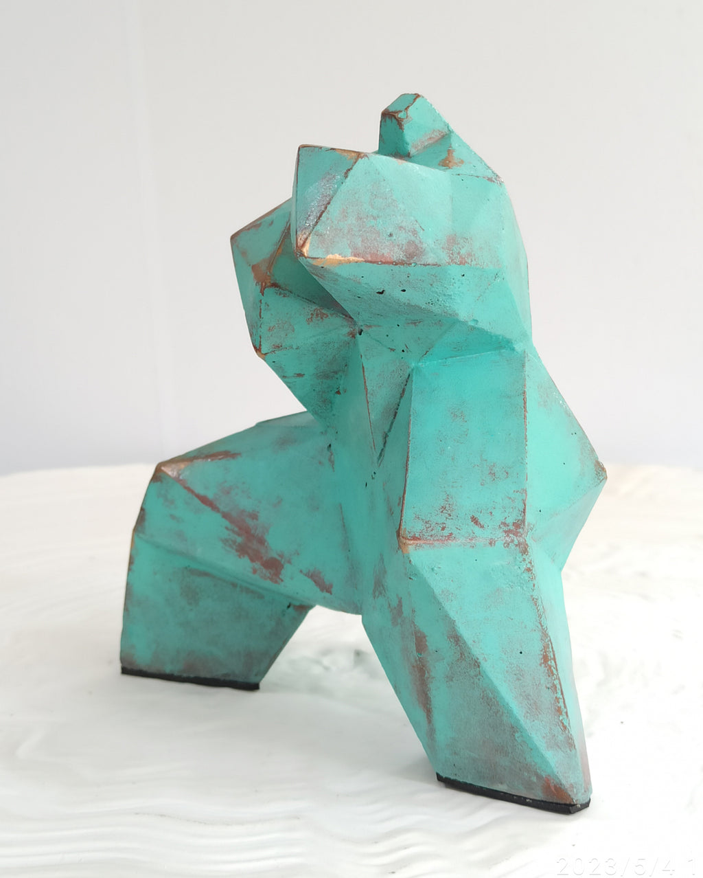 40% OFF Turquoise Patina Tai Chi Figure — Geometric Sculpture