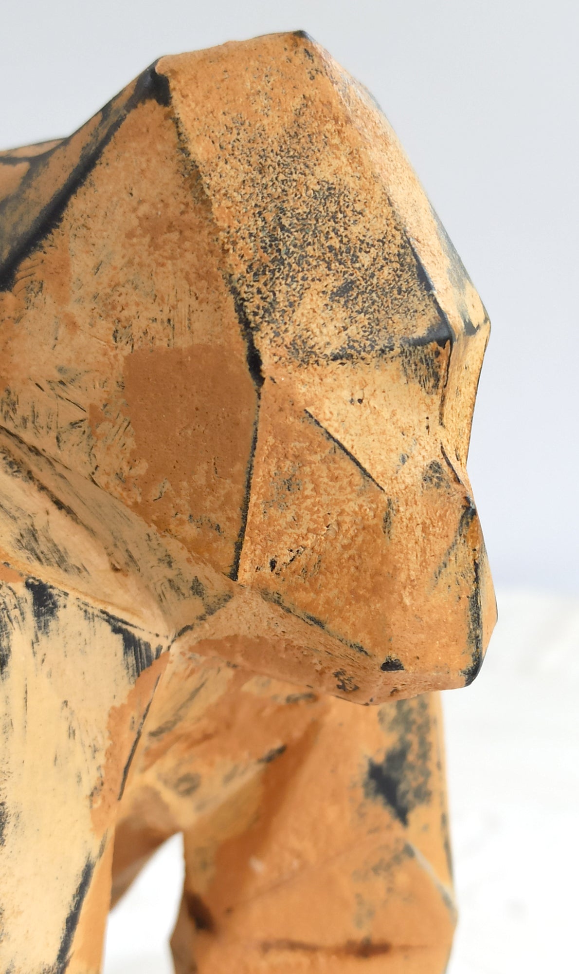 40% OFF Weathered Ochre Gorilla — Geometric Sculpture