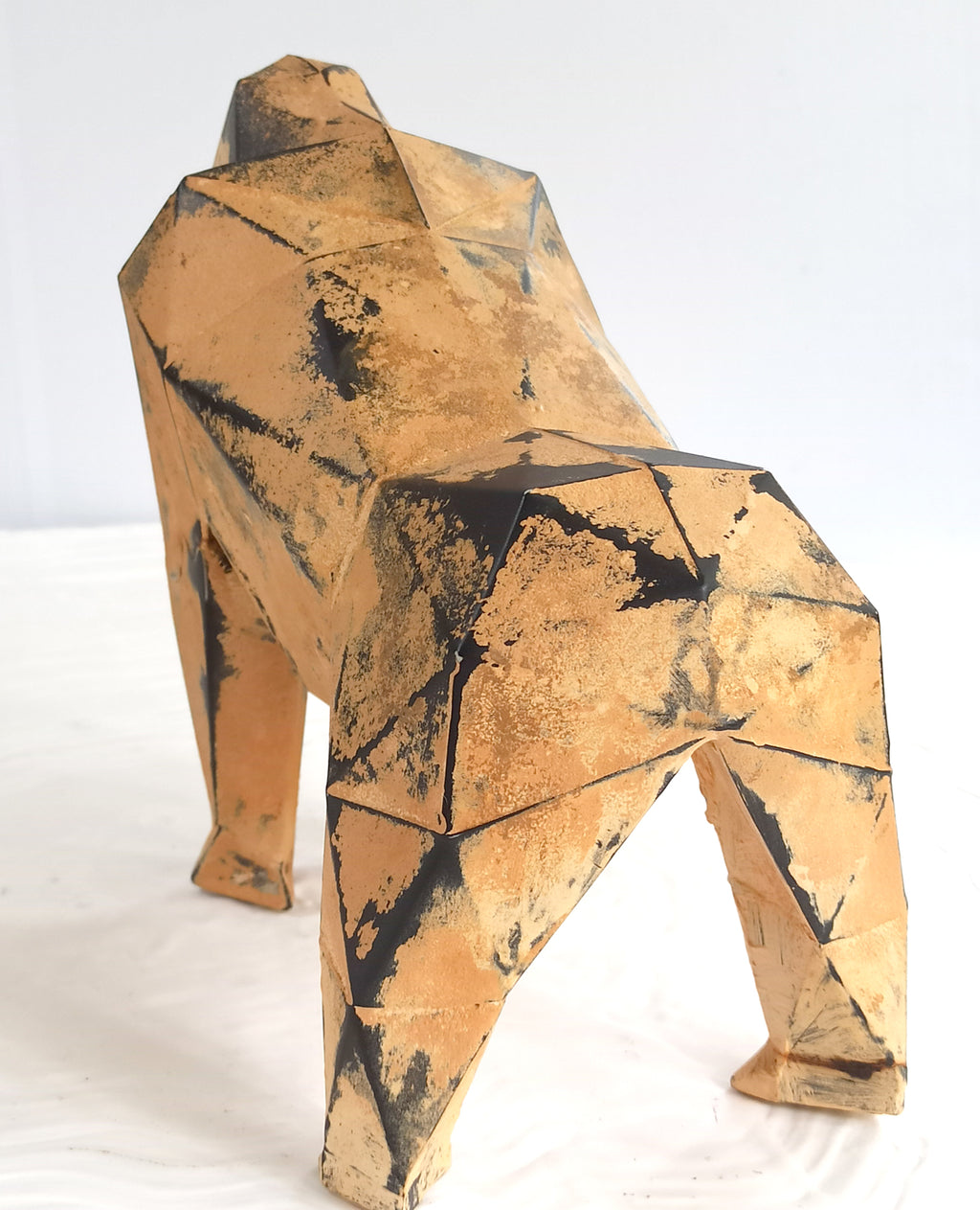 40% OFF Weathered Ochre Gorilla — Geometric Sculpture