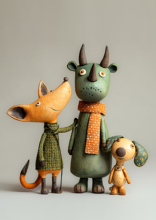40% OFF Animal Friends Art Print – Children's Room Decor | A2 & 50×70 cm Poster