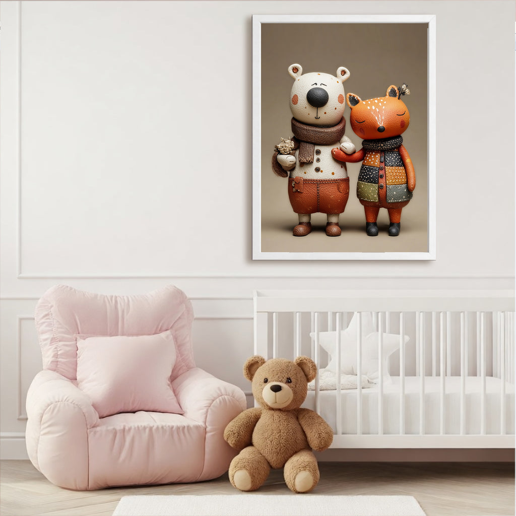 40% OFF Bear & Fox Autumn Friends Art Print | Children's Room Decor | A2 & 50×70 cm Poster
