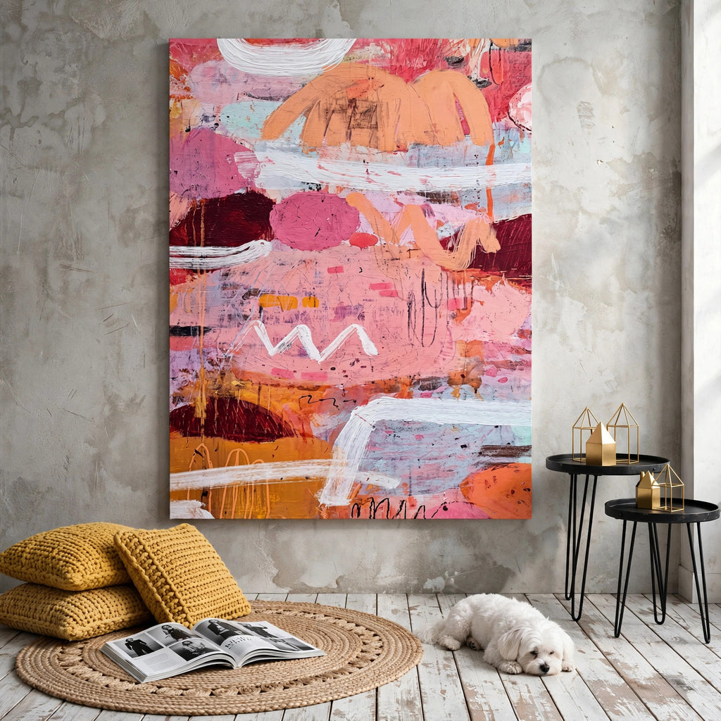 40% OFF Coral Surge Abstract — Canvas Print