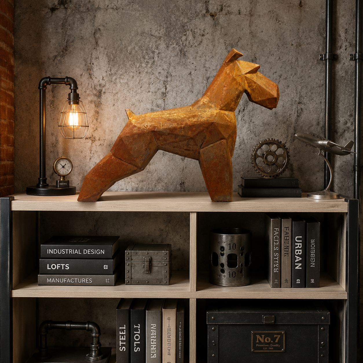 40% OFF Iron Rust Schnauzer — Geometric Sculpture