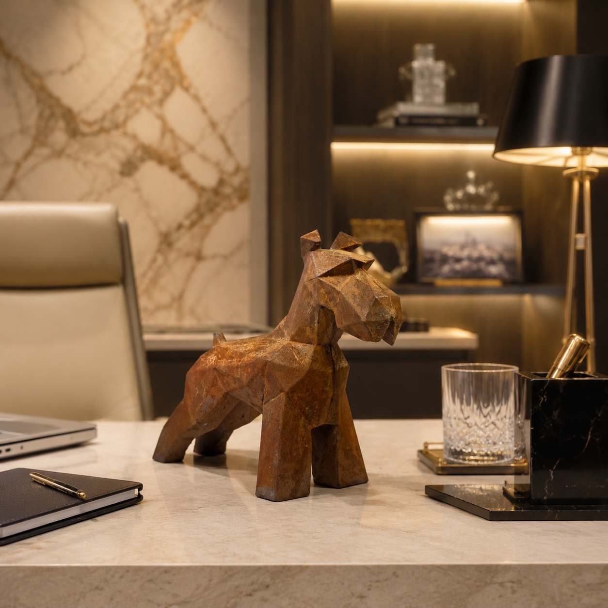 40% OFF Iron Rust Schnauzer — Geometric Sculpture
