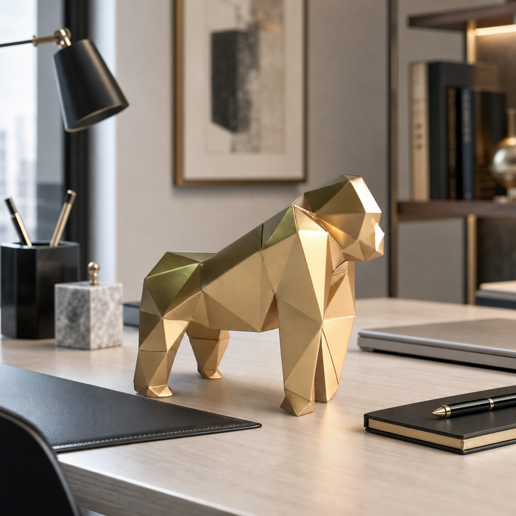 40% OFF Gold Gorilla — Geometric Sculpture