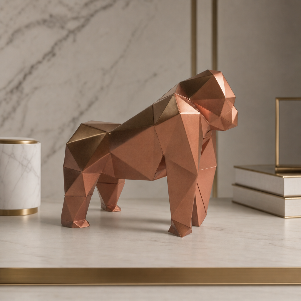 40% OFF Copper Gold Gorilla — Geometric Sculpture