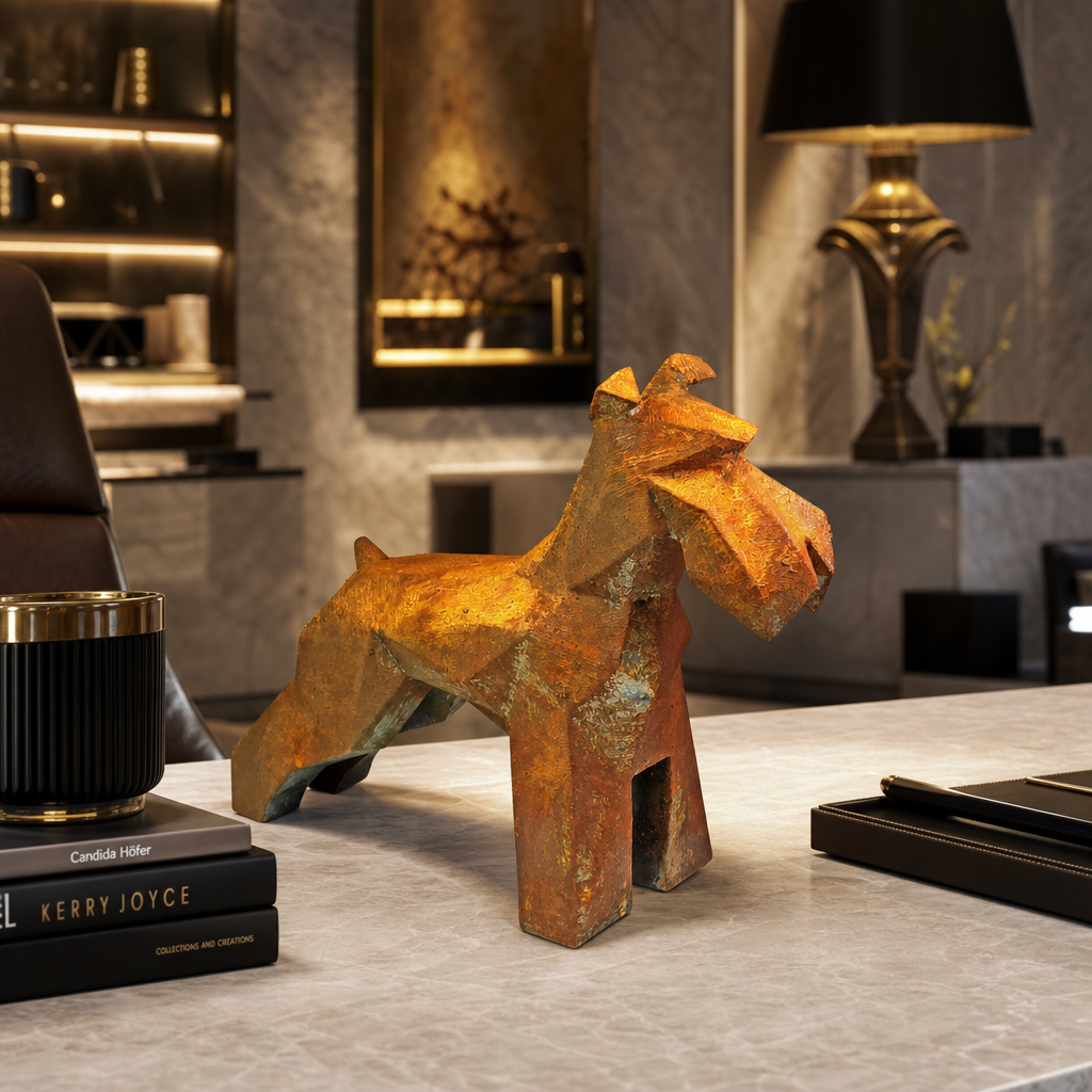 40% OFF Iron Rust Schnauzer — Geometric Sculpture