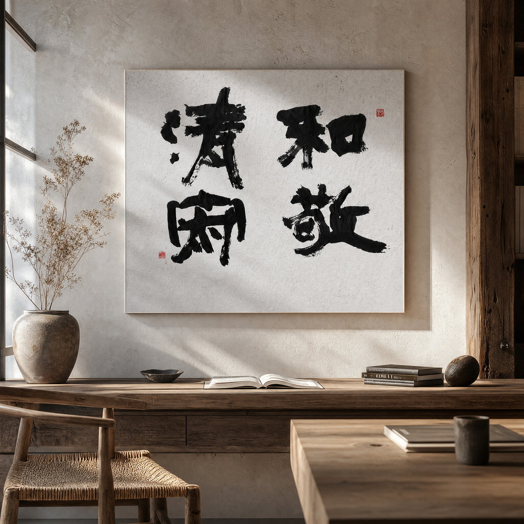 40% OFF 「和敬清寂」 "Tea Mind" Chinese Calligraphy — Canvas Print